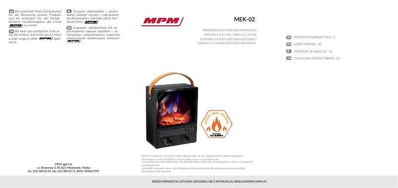 Image de la première page du manuel de l'appareil MEK-02