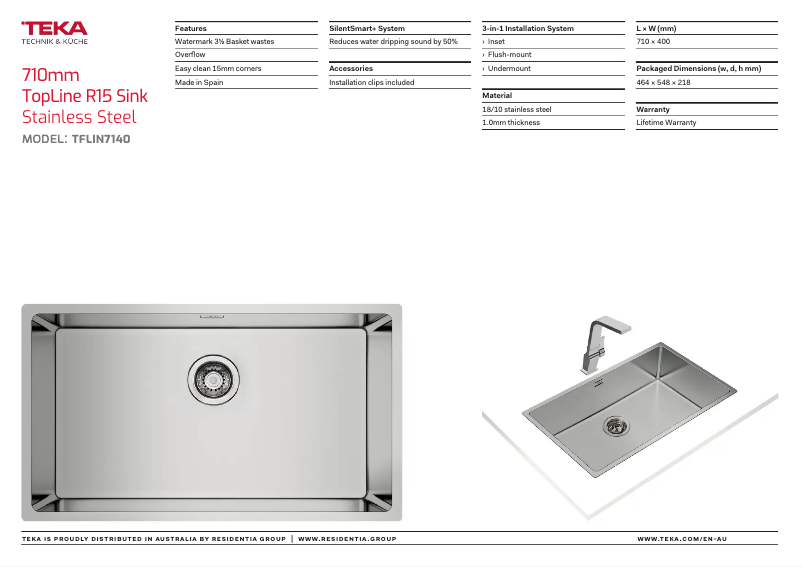 Image de la première page du manuel de l'appareil TFLIN7140
