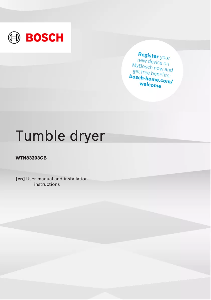 Image de la première page du manuel de l'appareil WTN83203GB