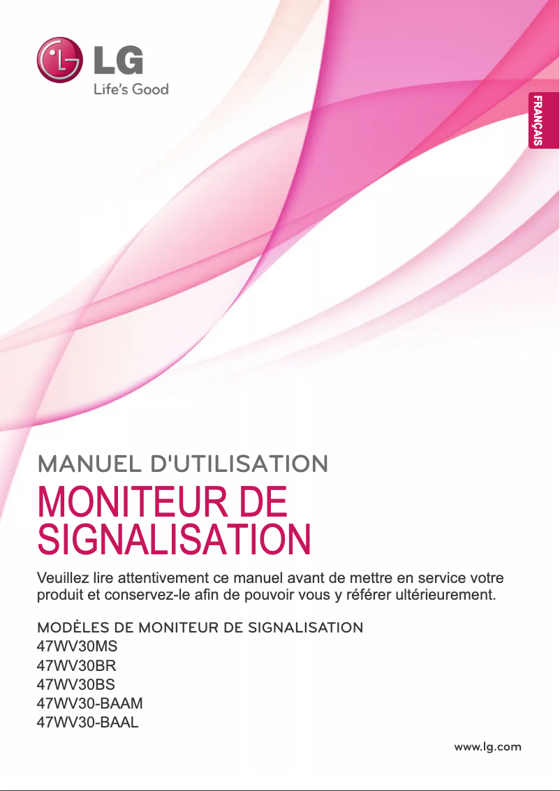 Page 1 de la notice Manuel utilisateur LG 47WV30MS-B