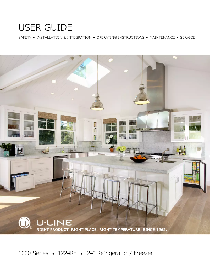 Page n°1 - Manuel utilisateur U-Line U-1224RFINT-00B