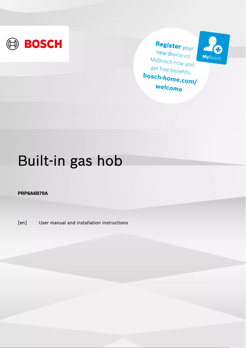 Page 1 de la notice Manuel utilisateur Bosch PRP6A6B70A