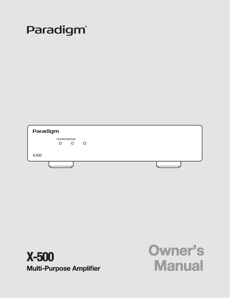 Image de la première page du manuel de l'appareil X-500
