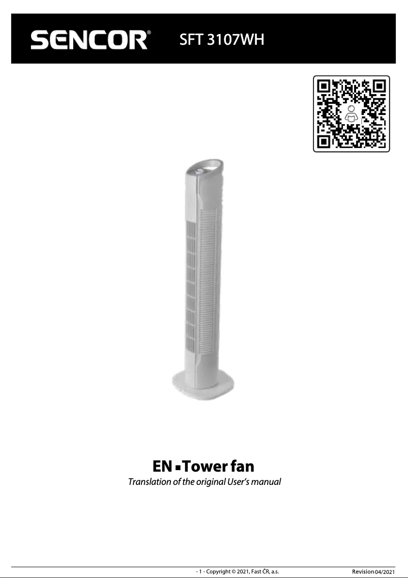 Page 1 de la notice Manuel utilisateur Sencor SFT 3107WH