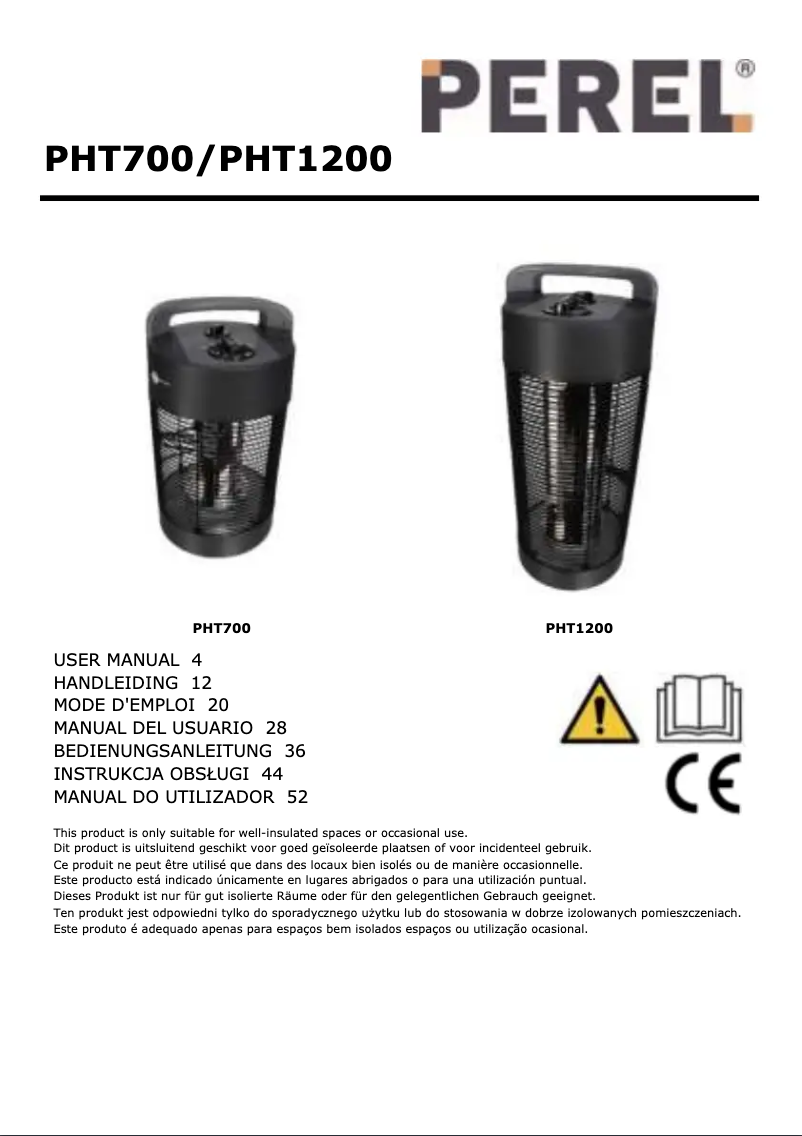 Página 1 del manual Manual de usuario Perel PHT700