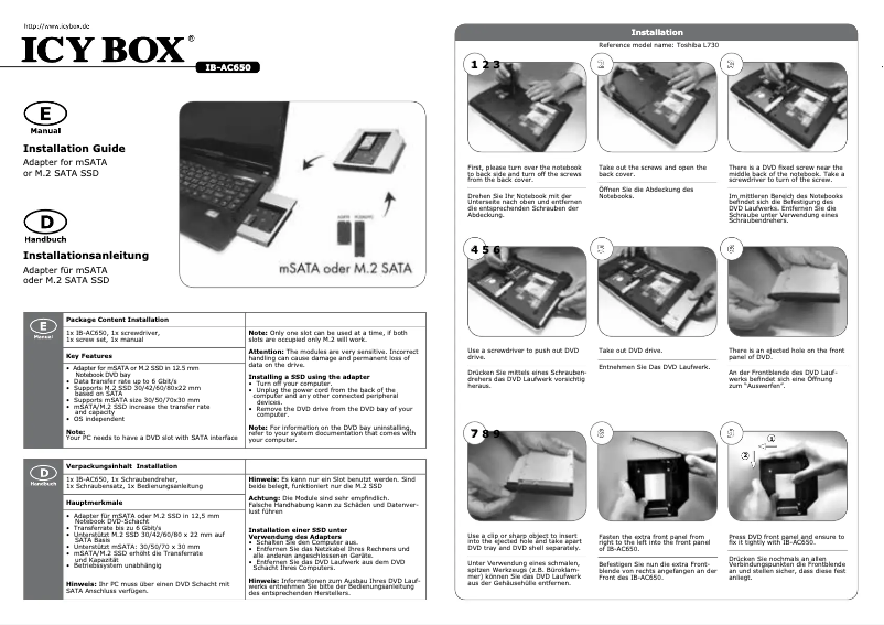Página 1 del manual Manual de usuario Icy Box IB-AC650