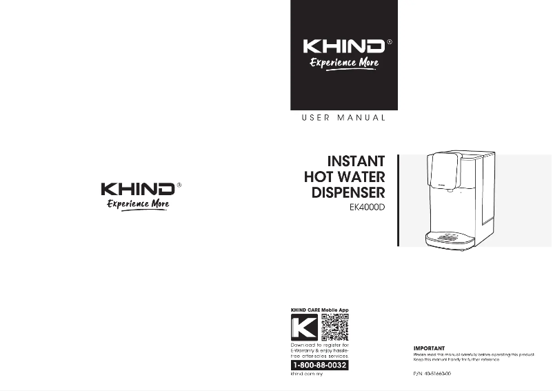 Image de la première page du manuel de l'appareil EK4000D