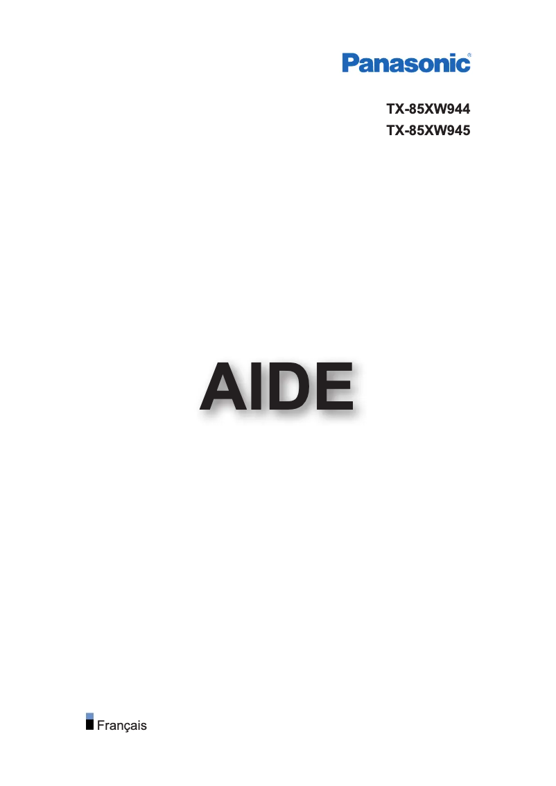 Image de la première page du manuel de l'appareil Viera TX-85XW945