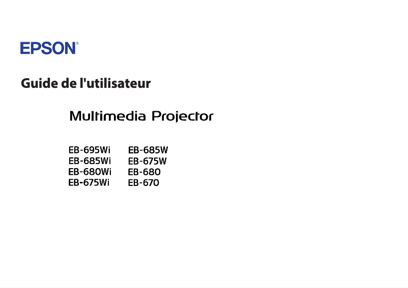Page 1 de la notice Manuel utilisateur Epson BrightLink 695Wi