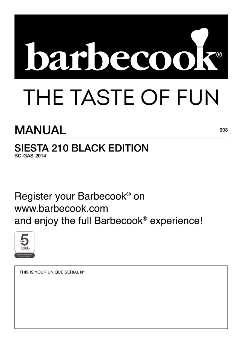 Page 1 de la notice Manuel utilisateur Barbecook Siesta 210