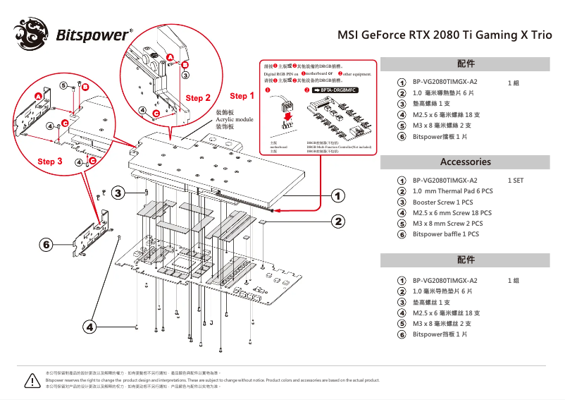 Page n°1 - Manuel utilisateur Bitspower BP-VG2080TIMGX-A2