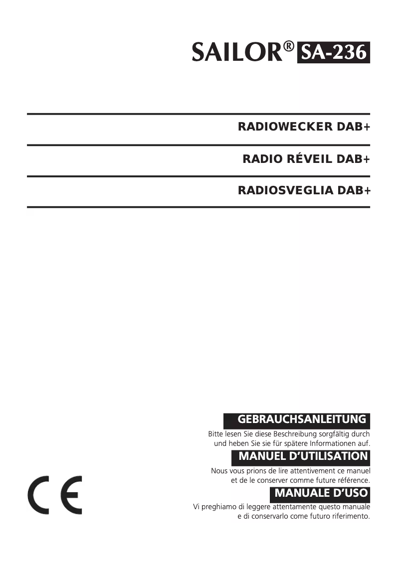 Page n°1 - Manuel utilisateur Sailor SA-236