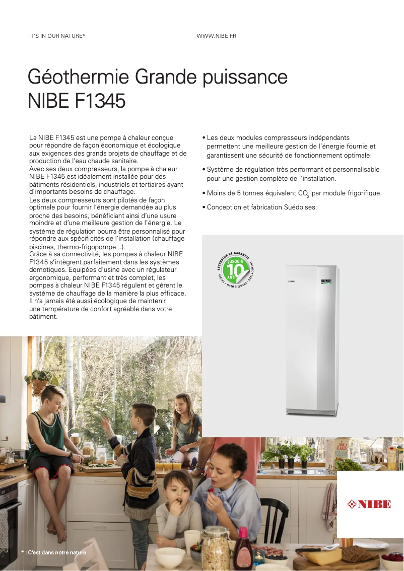 Page 1 de la notice Brochure Nibe F1345-24
