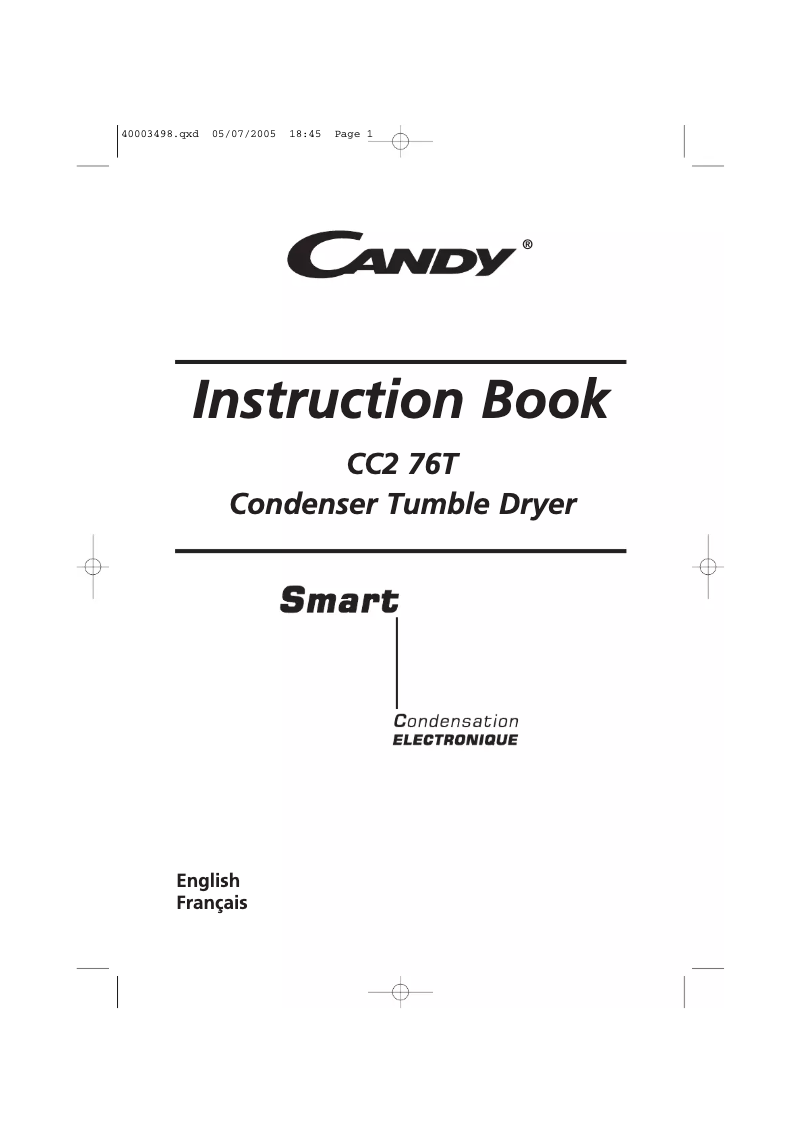 Page 1 de la notice Manuel utilisateur Candy CC276T-47