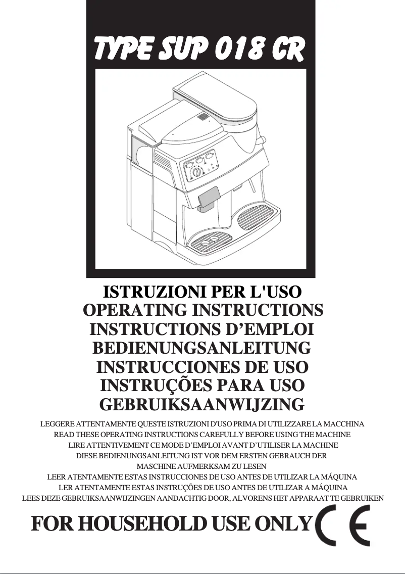Image de la première page du manuel de l'appareil Saeco Cafe Crema