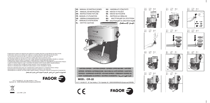 Page 1 de la notice Manuel utilisateur Fagor CR-22