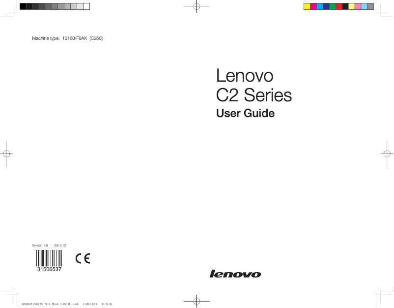 Page 1 de la notice Manuel utilisateur Lenovo C260 Touch