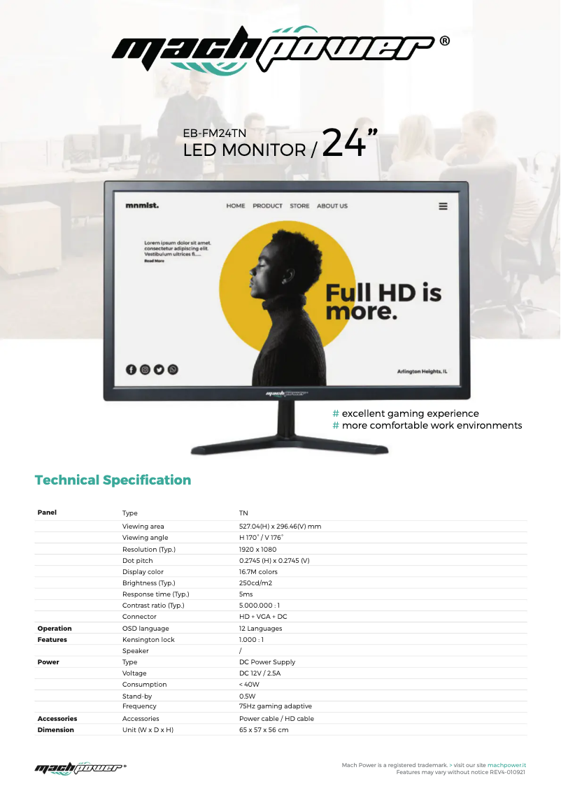 Page n°1 - Fiche technique Mach Power EB-FM24TN