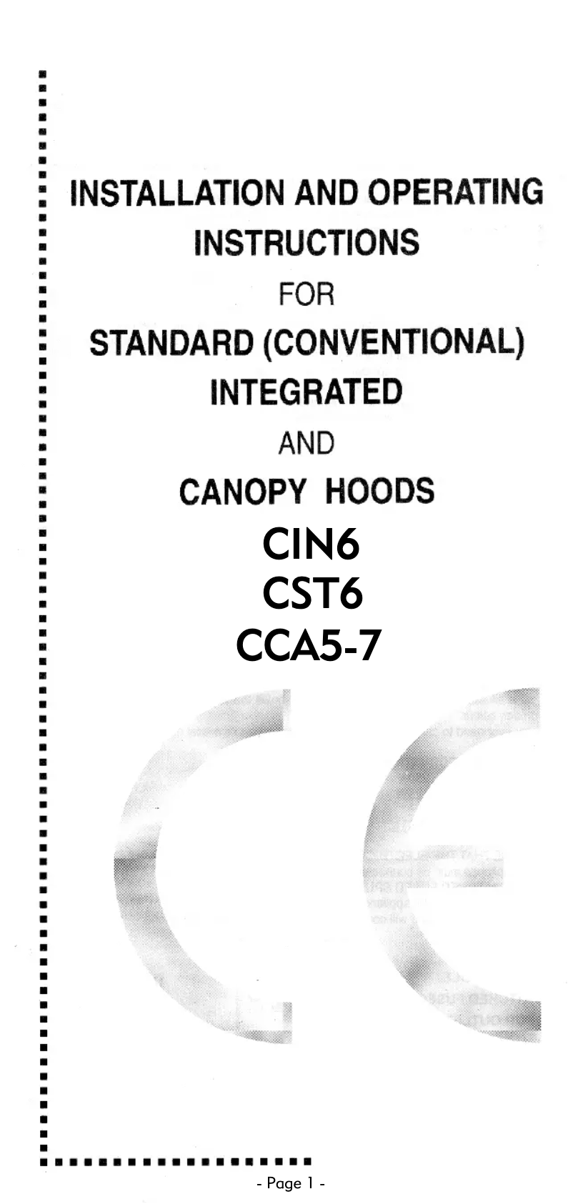 Image de la première page du manuel de l'appareil CCA7SI