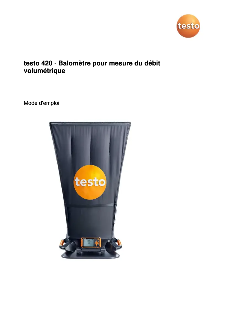 Page 1 de la notice Manuel utilisateur Testo 420