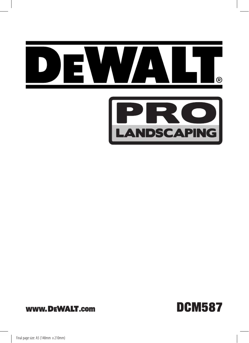 Page n°1 - Manuel utilisateur DeWalt DCM587