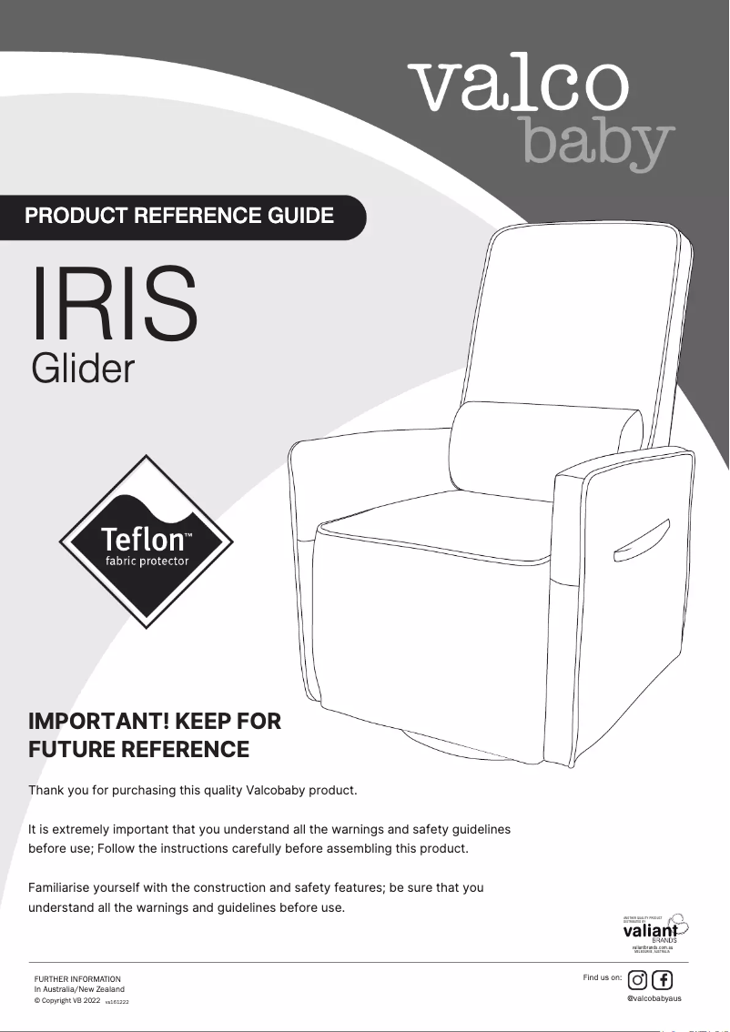 Page 1 de la notice Manuel utilisateur Valco Baby Iris
