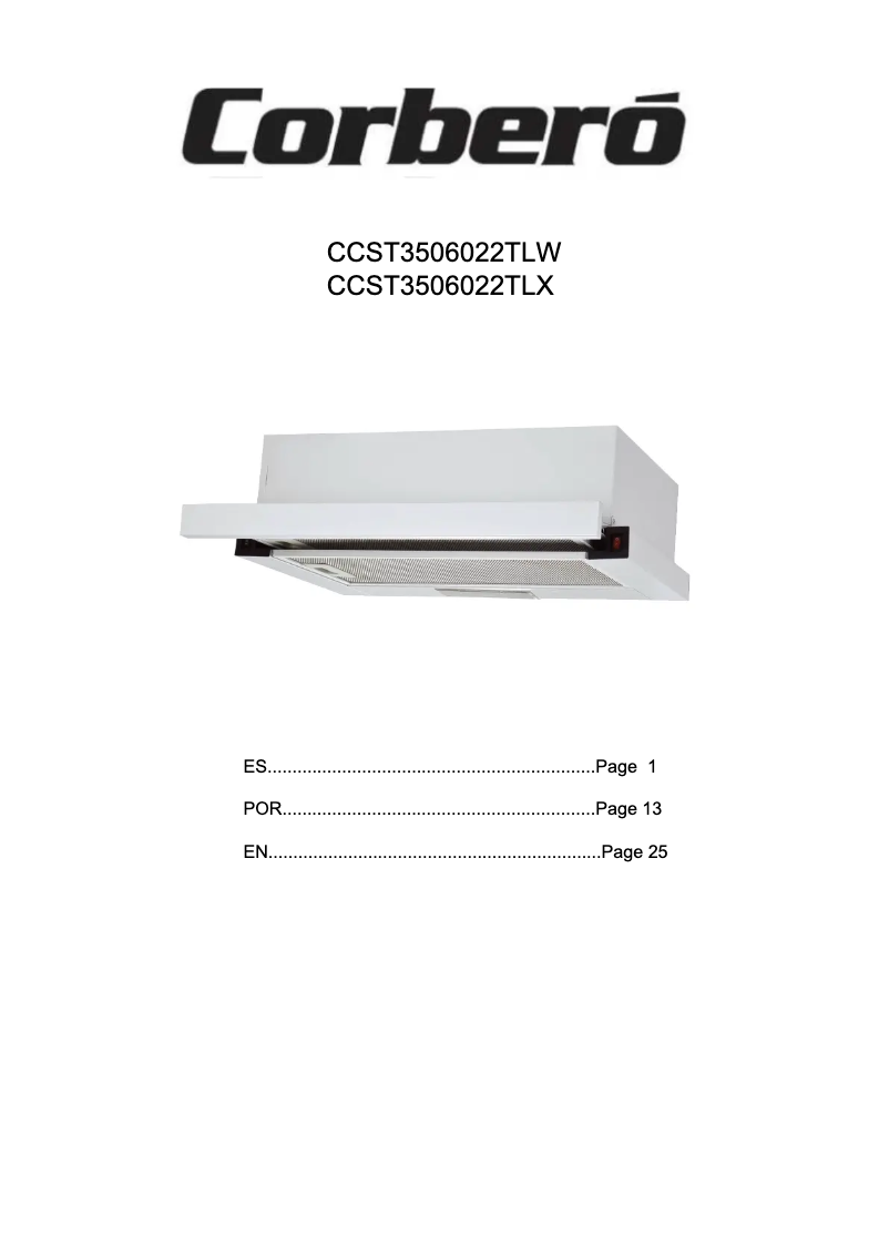 Page n°1 - Manuel utilisateur Corbero CCST3506022TLX