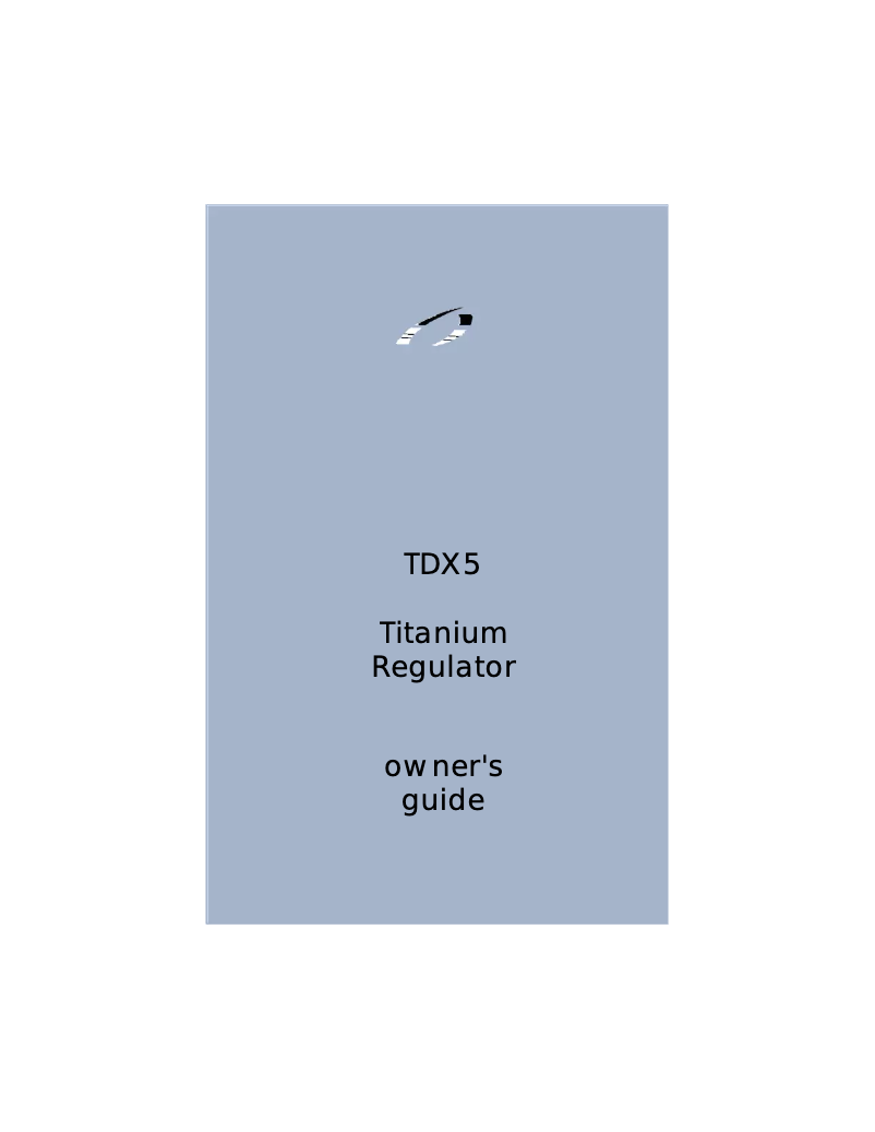 Page 1 de la notice Manuel utilisateur Oceanic TDX5 Titanium Regulator