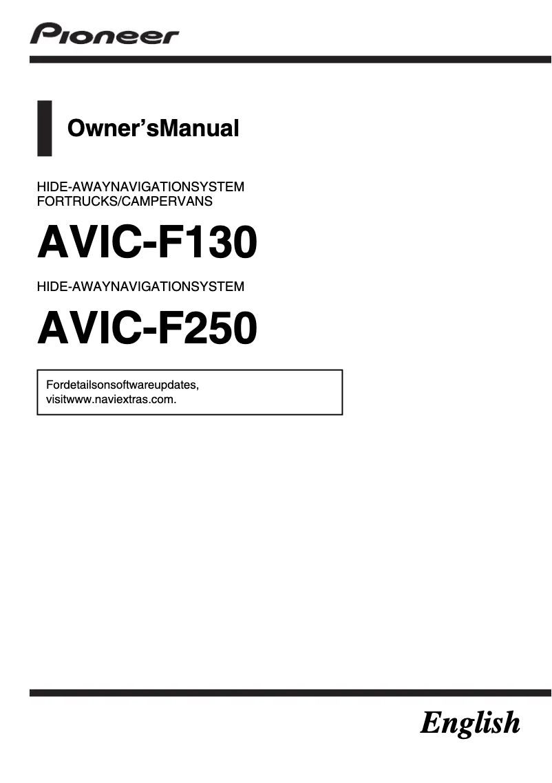Página 1 del manual Manual de usuario Pioneer AVIC-F250