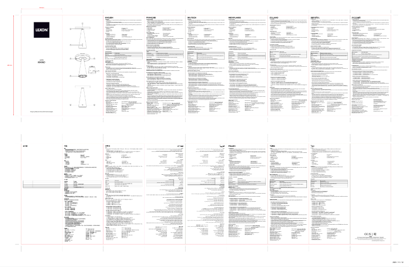 Page n°1 - Manuel utilisateur Lexon Mano