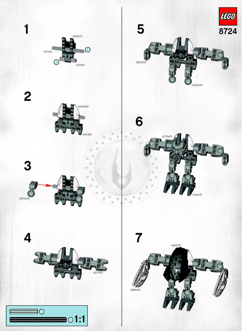 Page 1 de la notice Manuel utilisateur Lego Bionicle 8724