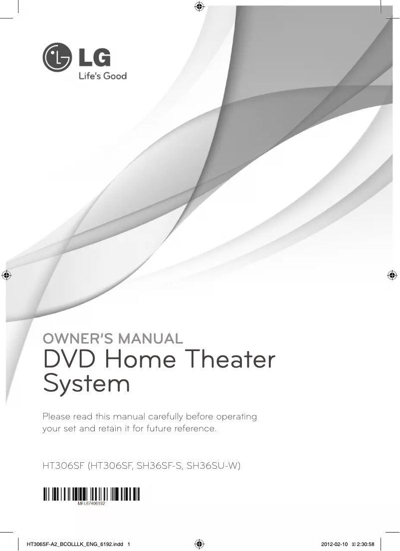Page n°1 - Manuel utilisateur LG HT306SF-F0
