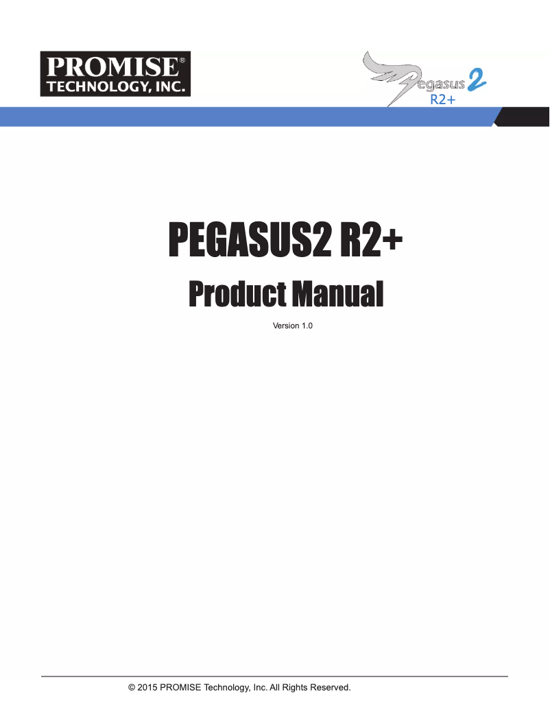 Page n°1 - Manuel utilisateur Promise Technology Pegasus2 R2+