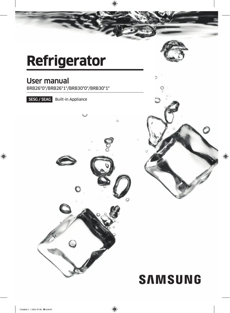 Image de la première page du manuel de l'appareil BRB260034WW