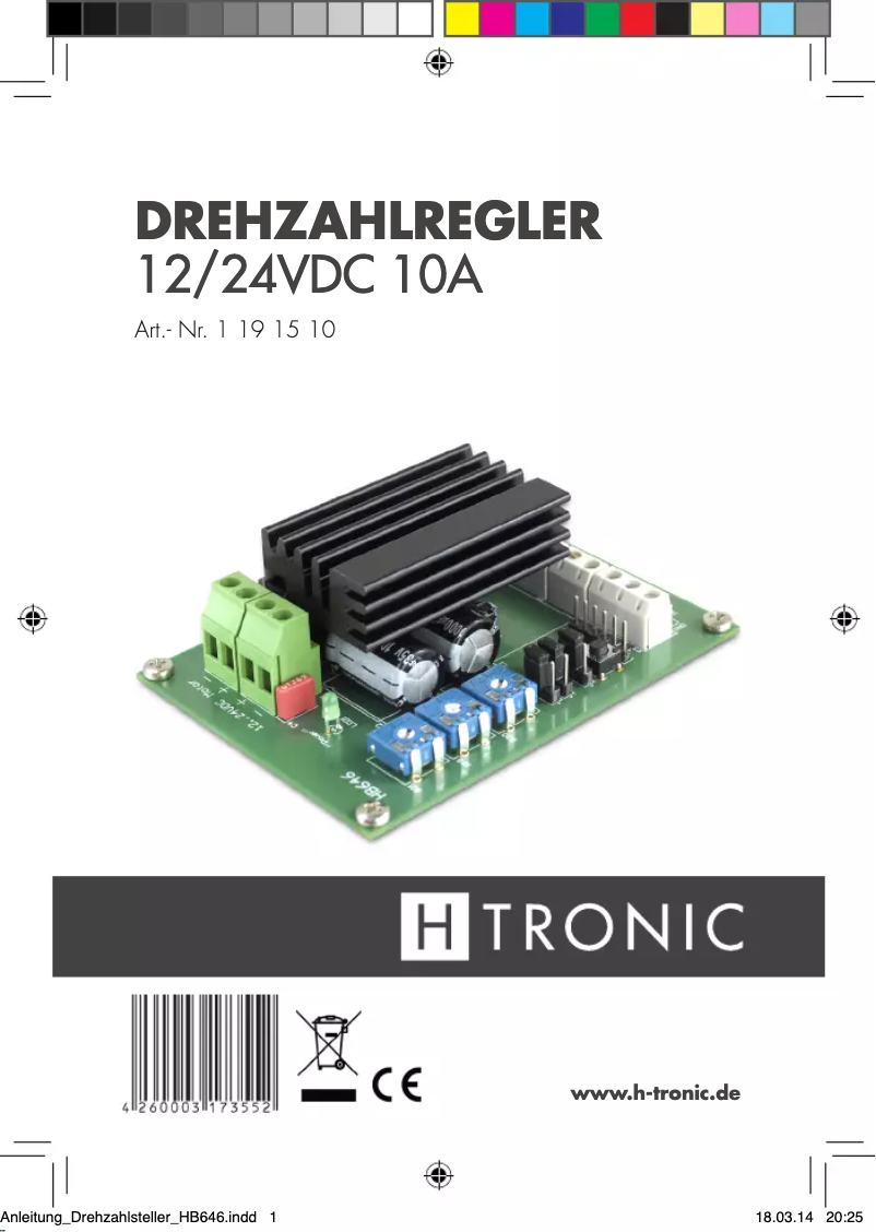 Page n°1 - Manuel utilisateur H-Tronic 12/24VDC 5A