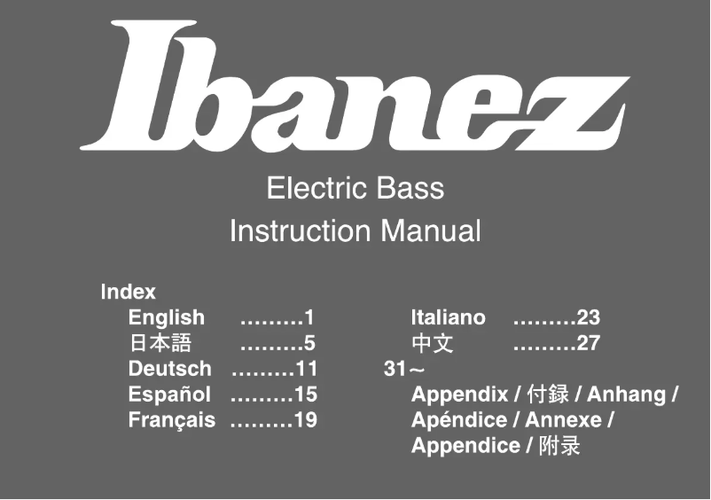 Page n°1 - Manuel utilisateur Ibanez BTB775PB