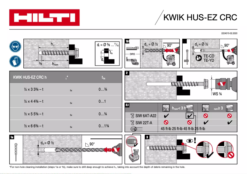 Page n°1 - Manuel utilisateur Hilti KH-EZ CRC