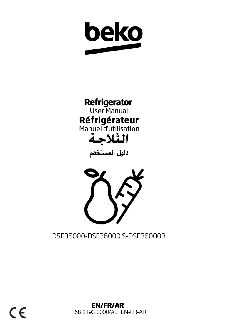 Page 1 de la notice Manuel utilisateur Beko DSE36000B