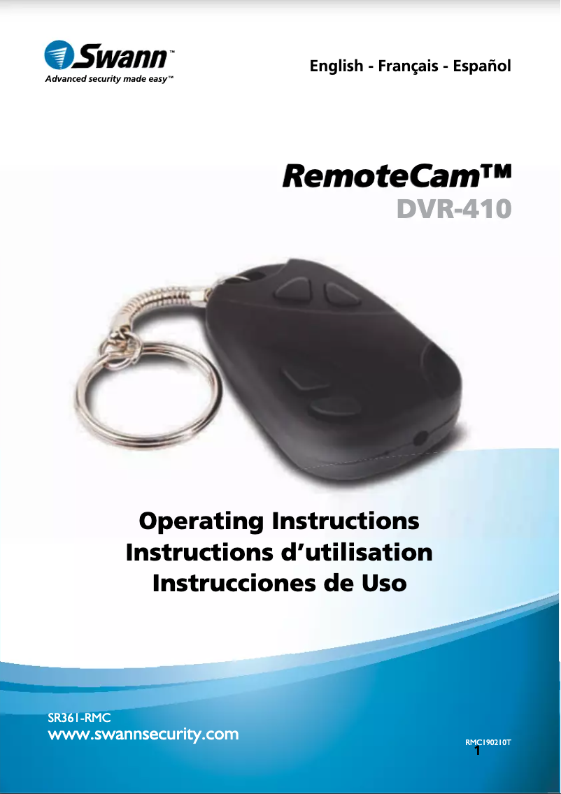 Image de la première page du manuel de l'appareil DVR 410