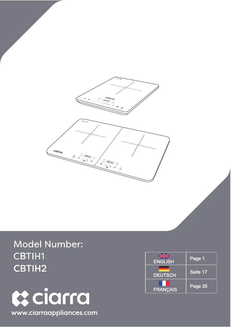 Page n°1 - Manuel utilisateur Ciarra CBTIH2