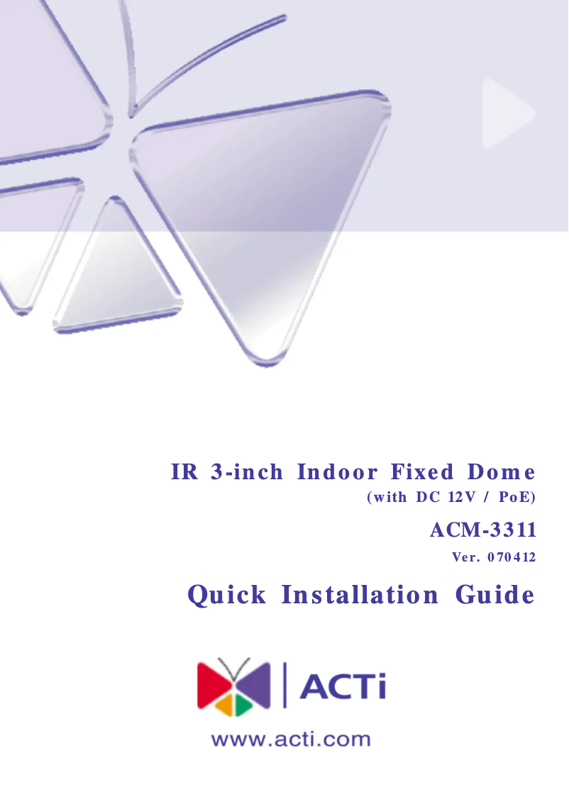 Page n°1 - Mode d'emploi ACTi ACM-3311