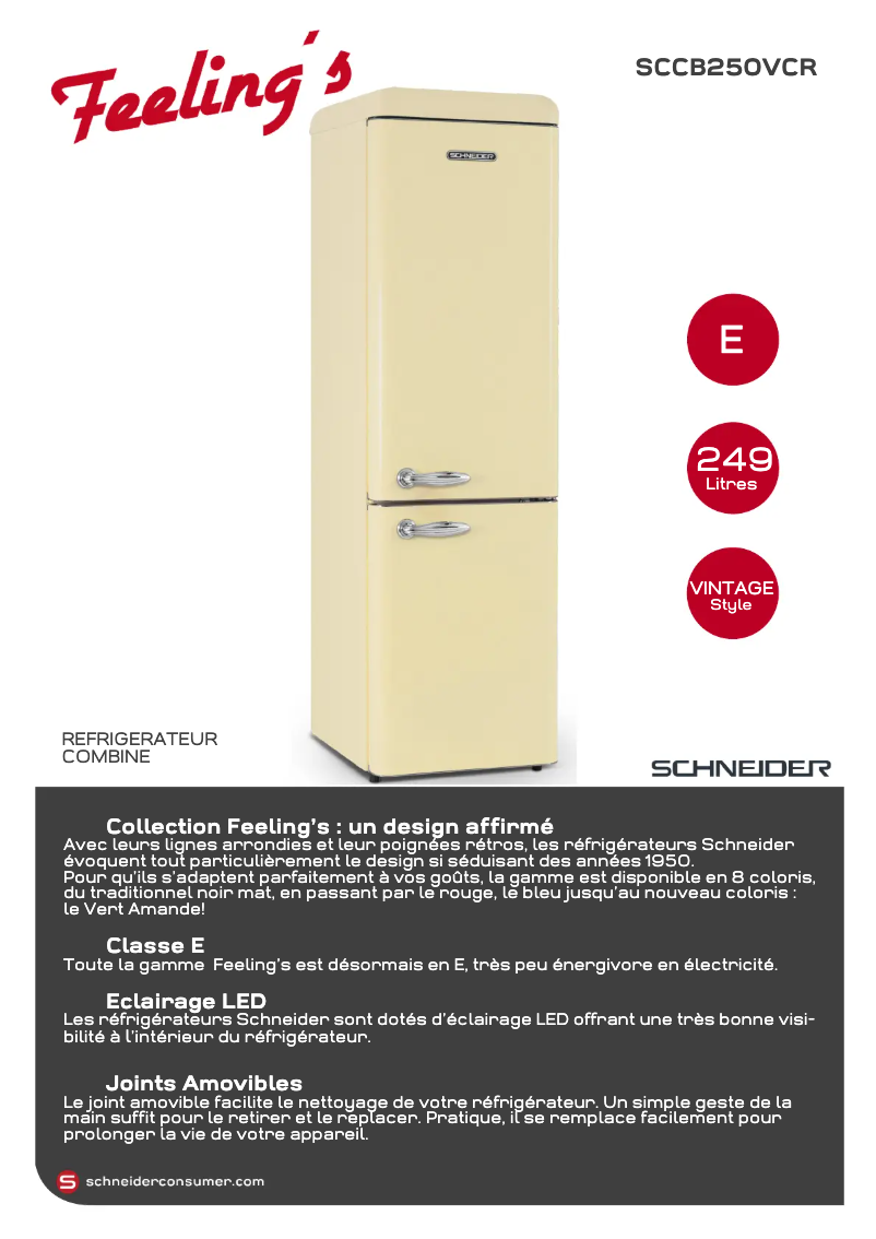 Page 1 de la notice Fiche technique Schneider SCCB250VCR