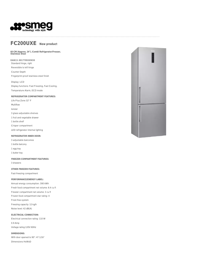 Image de la première page du manuel de l'appareil FC200UXE