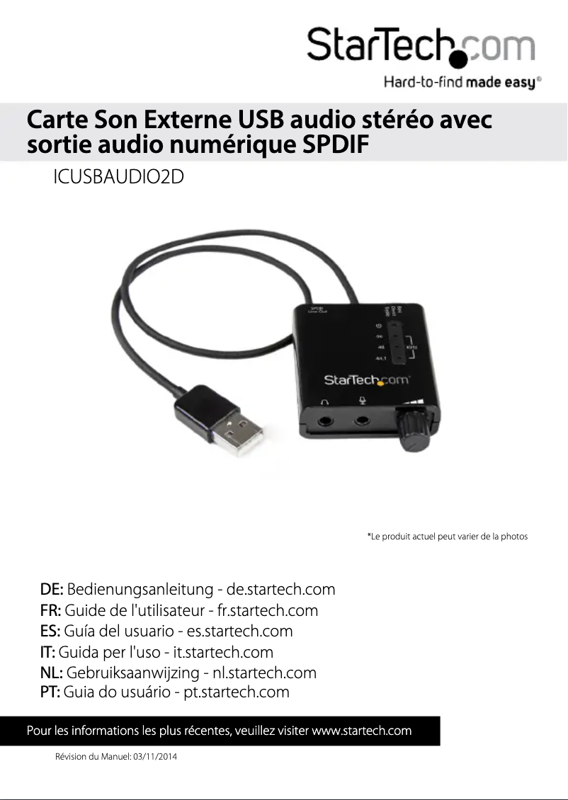 Image de la première page du manuel de l'appareil ICUSBAUDIO2D