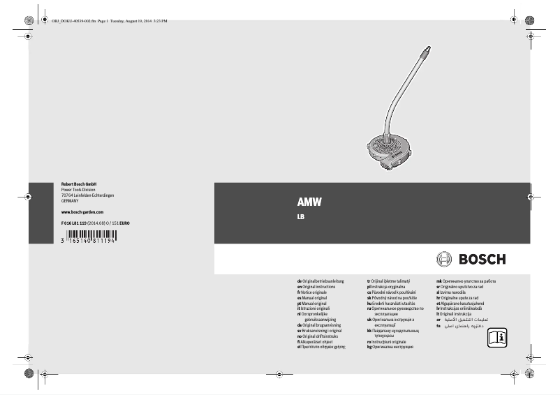 Page 1 of the manual User Manual Bosch AMW
