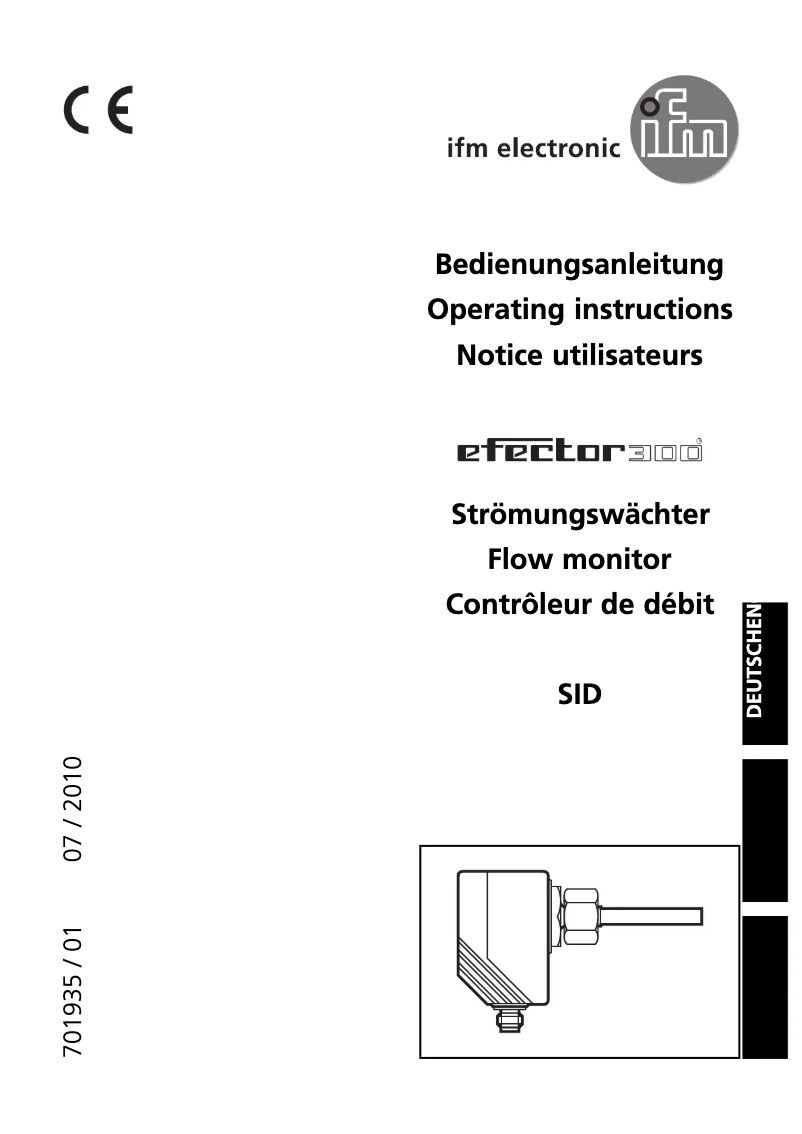Page 1 de la notice Manuel utilisateur IFM SI1001