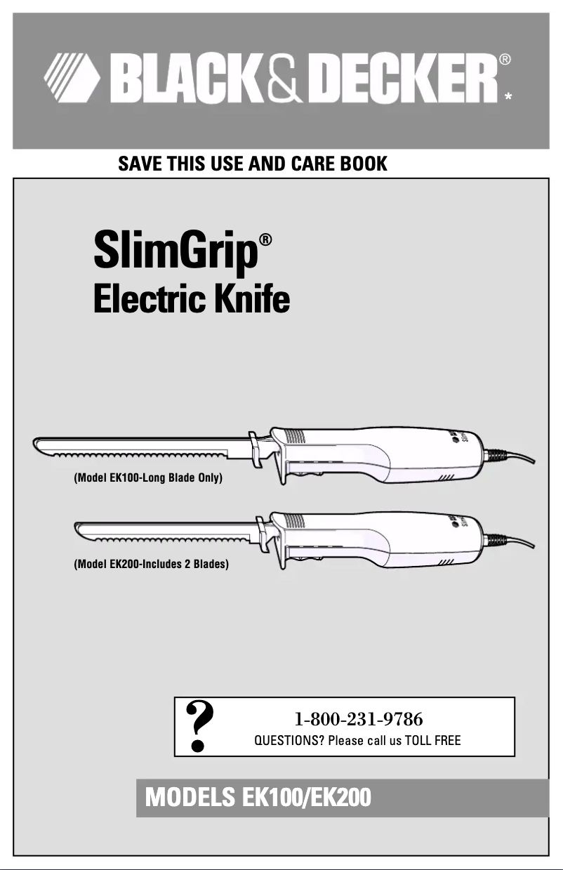 Image de la première page du manuel de l'appareil SlimGrip EK200