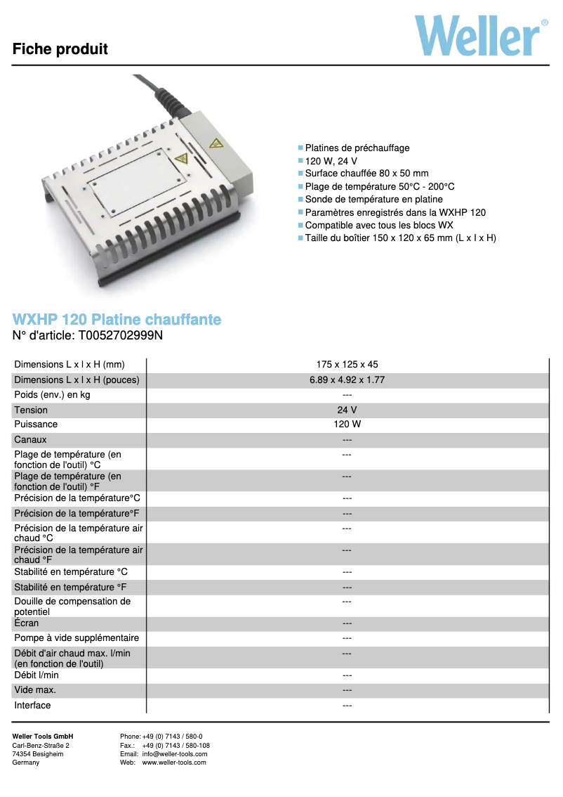 Image de la première page du manuel de l'appareil WXHP 120