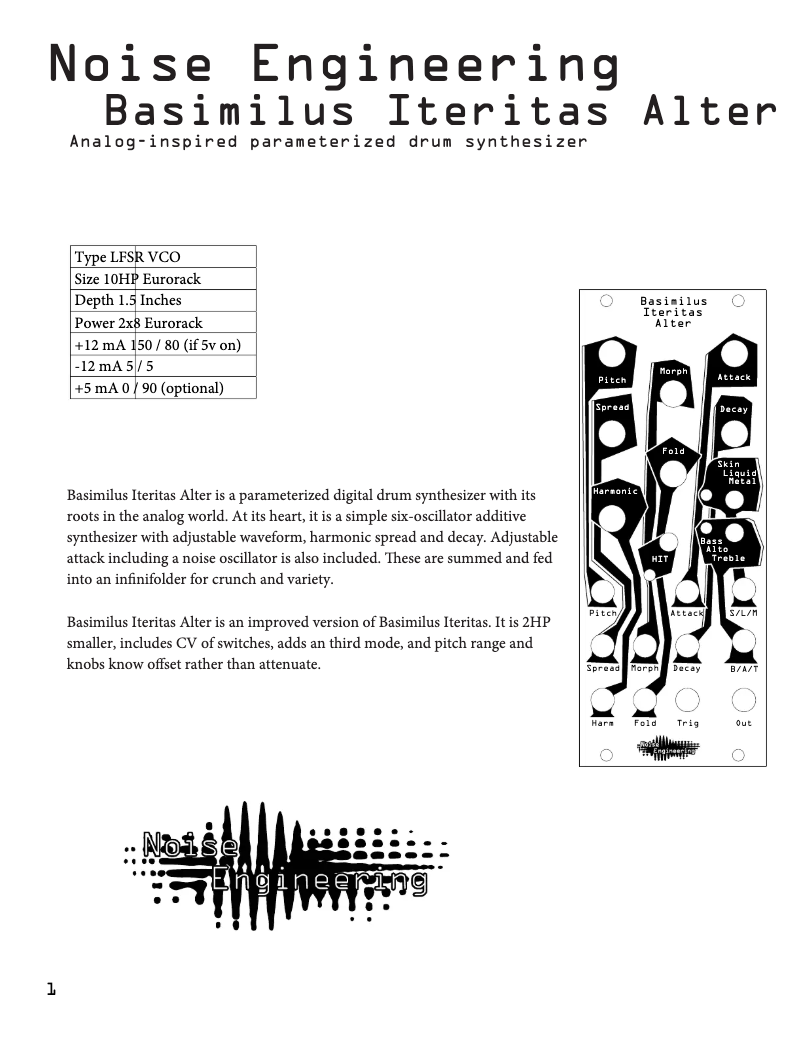 Image de la première page du manuel de l'appareil Basimilus Iteritas Alter