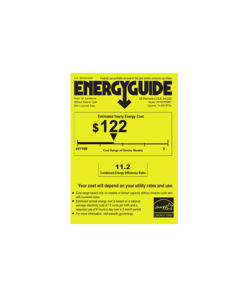 Page n°1 - Label énergétique LG LW1521ERSM1